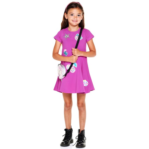 Girls &#40;4-6x&#41; Rare Editions Western Patch Skater Dress & Bag - image 