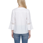 Petite NY Collection 3/4 Bell Sleeve V Neck Button Front Blouse - image 2