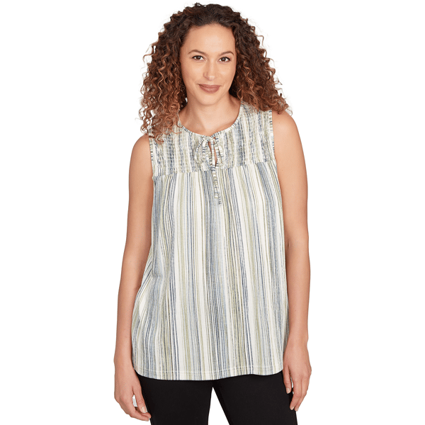 Womens Skyes the Limit Out Of The Blue Stripe Crinkle Blouse