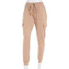 Juniors No Comment Fleece Lined Cargo Pocket Jogger Pants