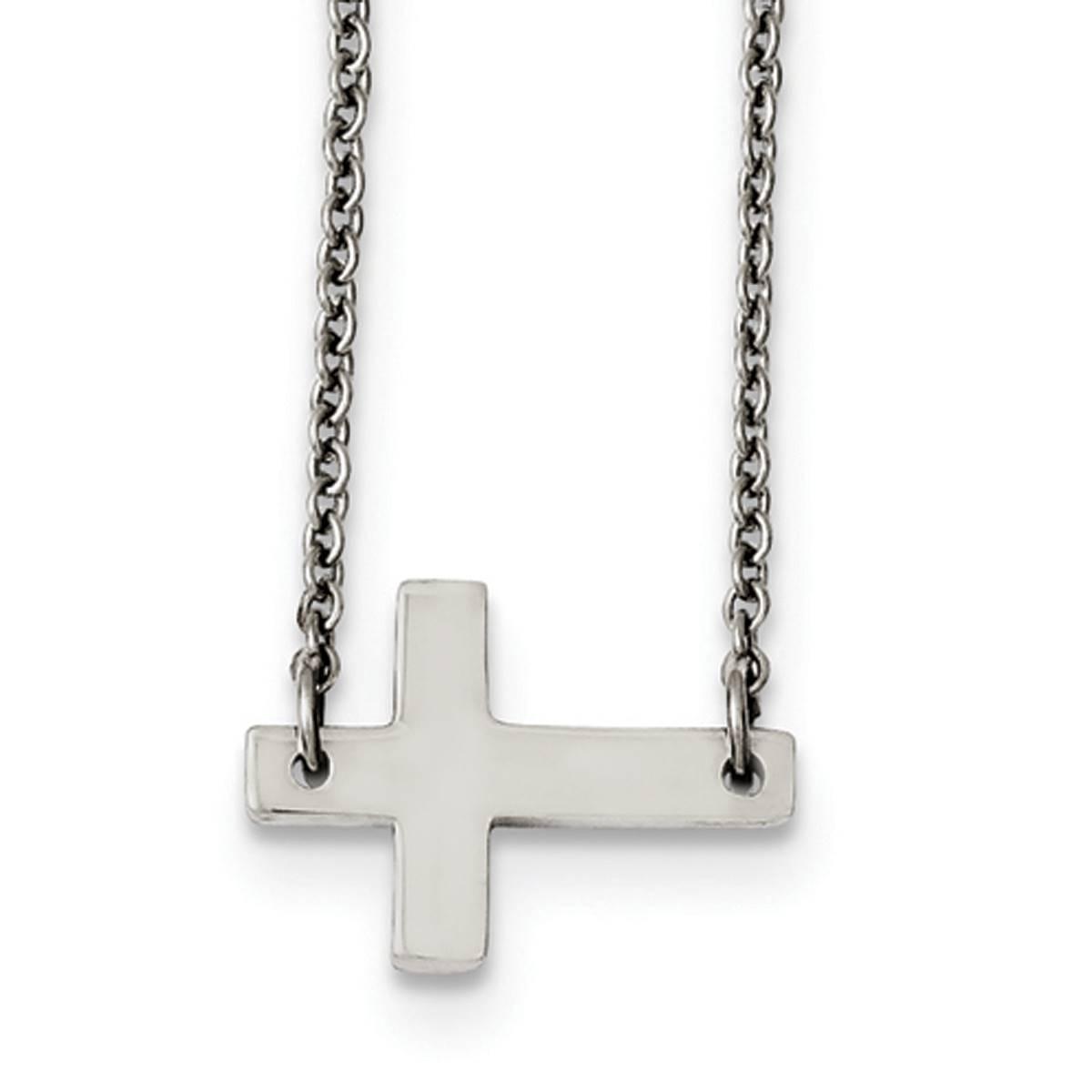 Gold Classics™ Religious Sideways Cross Necklace