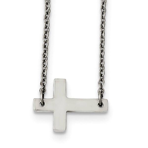 Gold Classics&#40;tm&#41; Religious Sideways Cross Necklace - image 