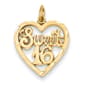 Gold Classics&#40;tm&#41; 14kt. Sweet 16 in a Heart Charm - image 1