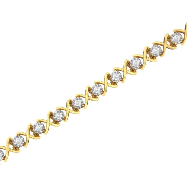 Diamond Classics&#8482; 10kt. Yellow Gold Diamond X Link Bracelet