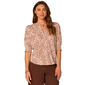 Womens Democracy Elbow Blouson Sleeve Leopard Blouse - image 1