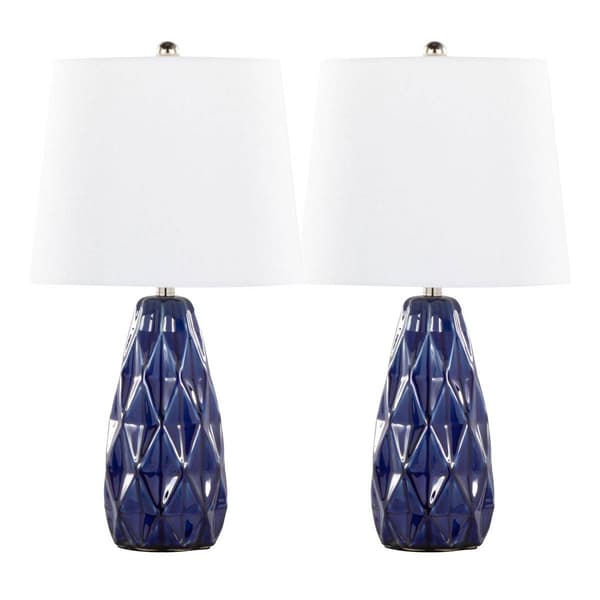 LumiSource Hex 20in. Ceramic Table Lamps - Set of 2
