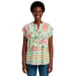 Womens Cocomo Short Sleeve Floral Geometric Blouse - image 1