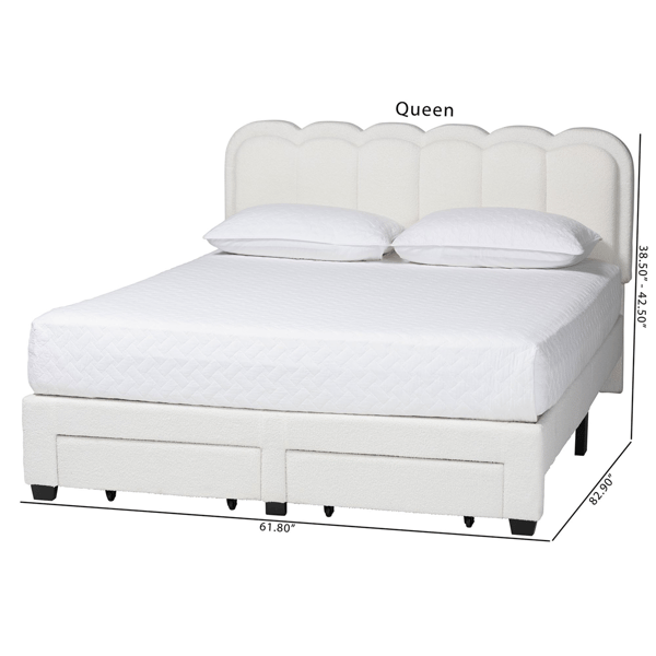 Baxton Studio Caradonna Cream Teddy-Bear Platform Bed