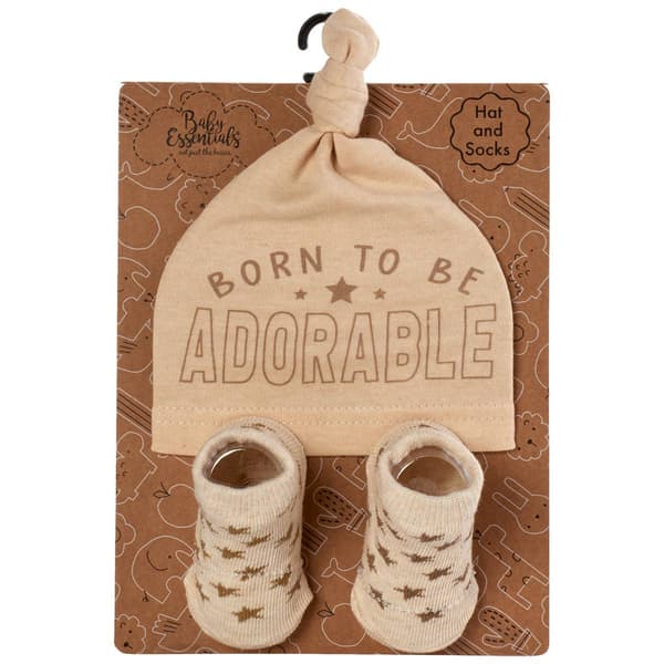 Baby Unisex Baby Essentials(R) Born to Be Adorable Hat & Socks Set - image 