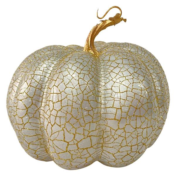 Northlight Seasonal 7in. Champagne Crackled Pumpkin Decoration