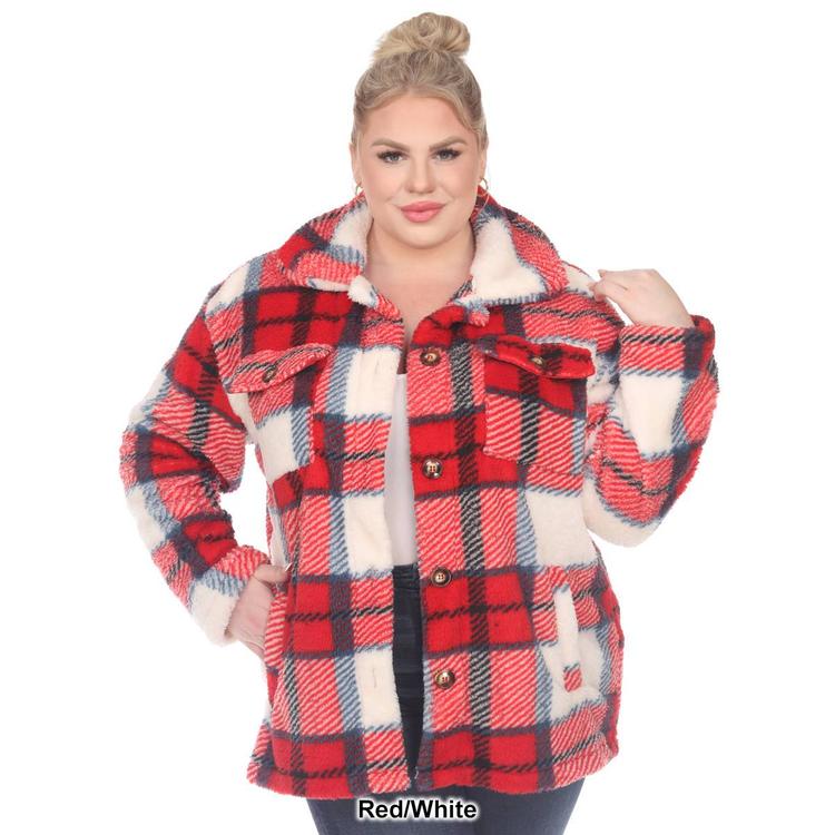 Plus Size White Mark Plaid Shacket