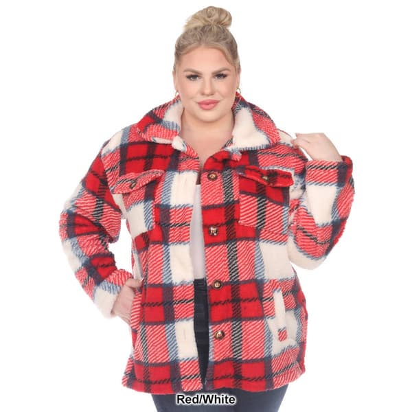 Plus Size White Mark Plaid Shacket