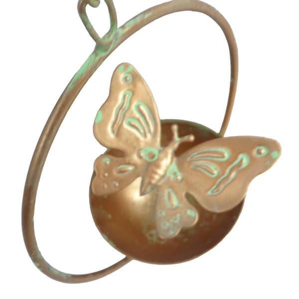 Alpine Metal Hanging Butterfly w/ Spring Chain Rain Catcher