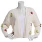 Juniors No Comment Open Cardigan with Fruit Appliques - image 1