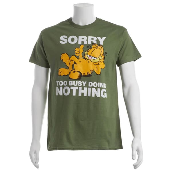 Young Mens Garfield Sorry Bro Short Sleeve Graphic Tee - image 