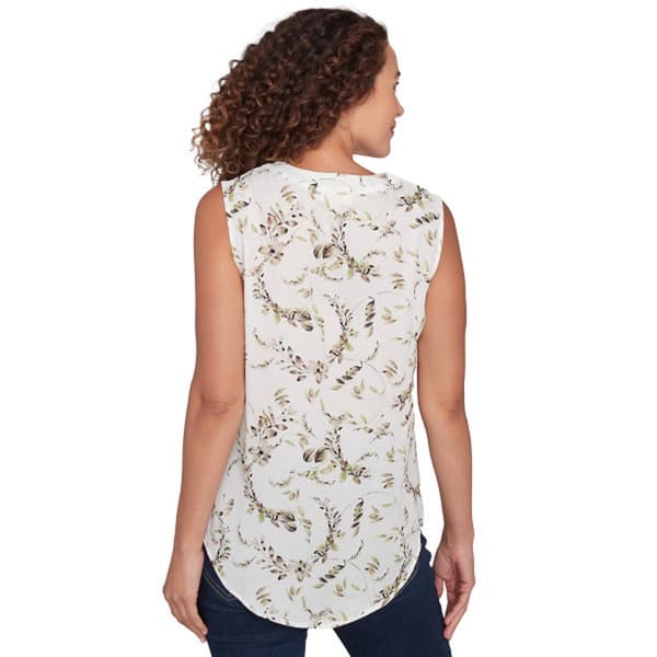 Womens Emaline Key Largo Sleeveless Leaf Blouse
