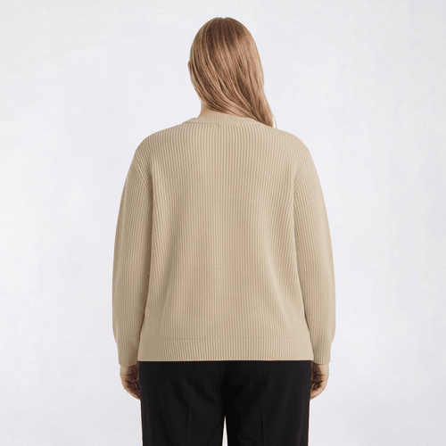 Plus Size Hasting & Smith Long Sleeve V-Neck Shaker Sweater
