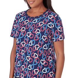 Womens Alfred Dunner All American Linking Hearts Tee