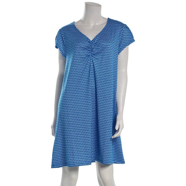 Womens Ellen Tracy Short Sleeve Geometric Nightgown