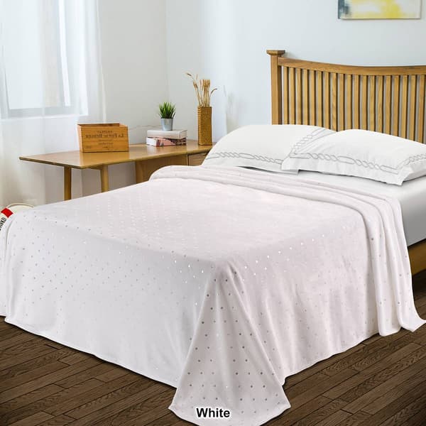 Superior Metallic Polka Dot Ultra-Plush Fleece Blanket