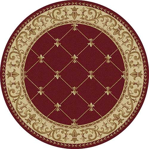 Tayse Sensation Orleans Red Round Area Rug - 5'3 - image 