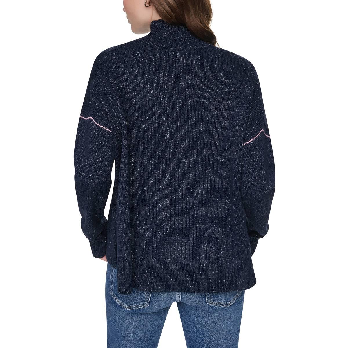 Womens DKNY Jeans Long Sleeve Logo Turtleneck Sweater