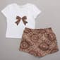Girls (7-16) No Comment Graphic Short Sleeve & Paisley Shorts Set - image 1