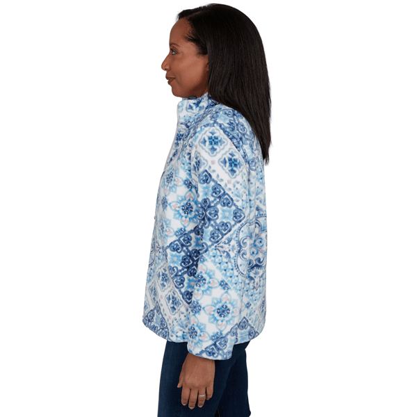 Womens Alfred Dunner Classics Medallion Zip Front Jacket