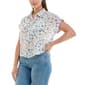 Womens Zac & Rachel Short Sleeve 1/4 Button Front Beach Blouse - image 3