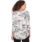 Womens Emaline Key Items 3/4 Sleeve Lattice V-Neck Blouse - image 2