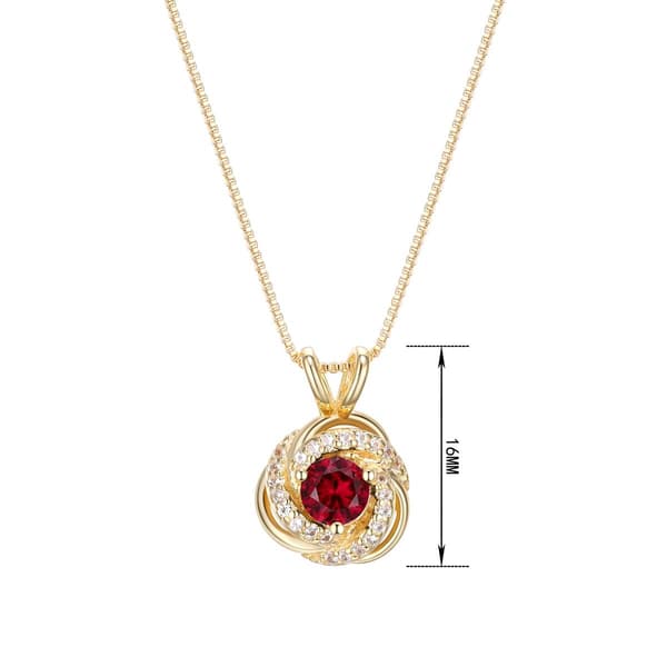 Forever Facets® 18kt. Gold Ruby Love Knot Necklace
