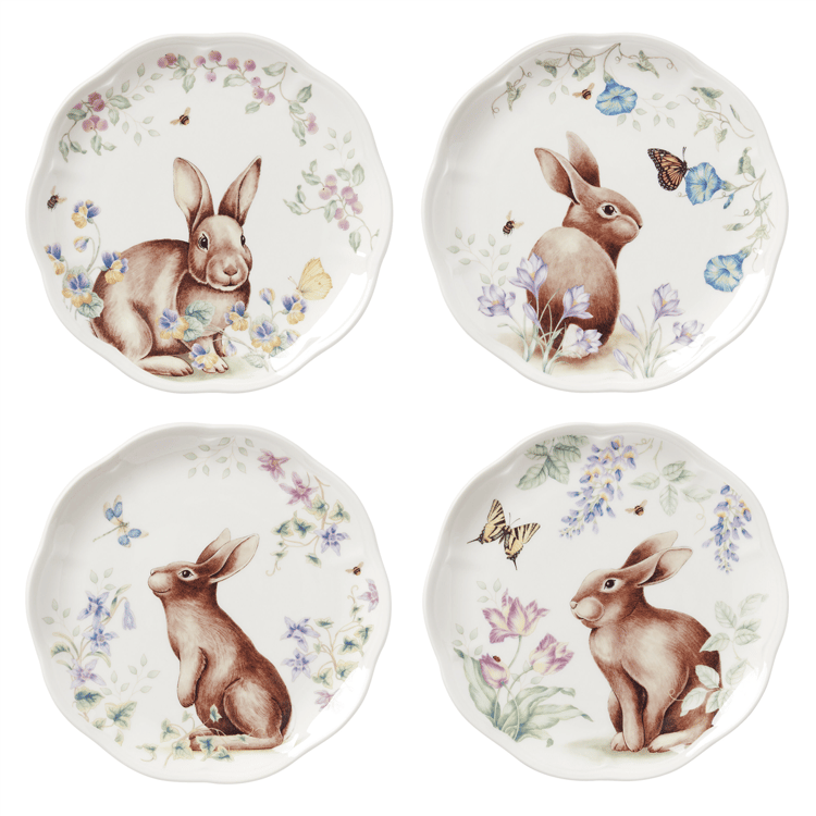 Lenox(R) Butterfly Meadow(R) Bunny Accent Plates - Set of 4