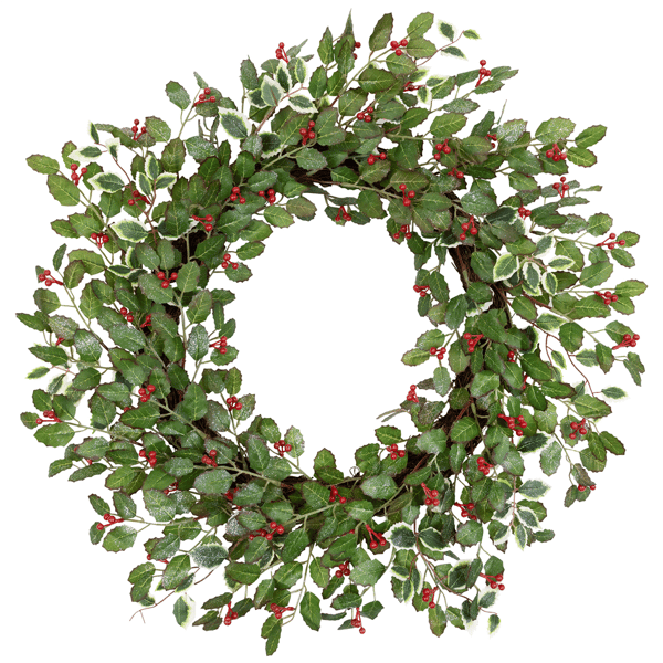 Northlight Glittered Holly & Berry Artificial Christmas Wreath