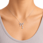Saffron 0.5ctw. Bow Drop Turquoise Moissanite Diamond Necklace - image 2