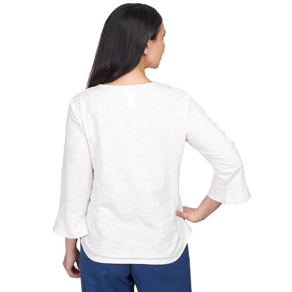 Womens Alfred Dunner Chelsea Market Asymmetric Flower Tee