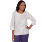 Petite Alfred Dunner Grand Bazaar Rainbow Stripe Blouse - image 1