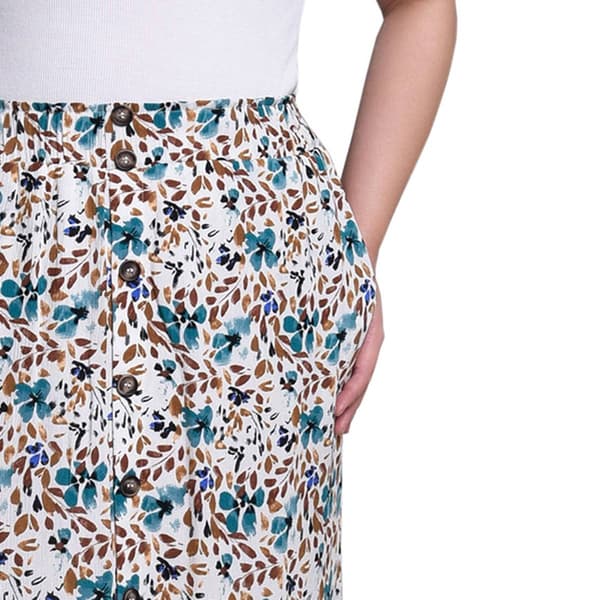 Womens NY Collection Floral Leaf Pocket Skirt