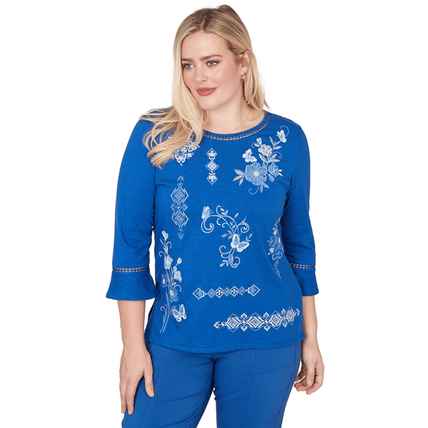 Plus Size Alfred Dunner The Royal Treatment Placed Floral Medall - image 