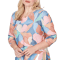 Womens Alfred Dunner Beachcomber Abstract Floral V Neck Tee - image 5