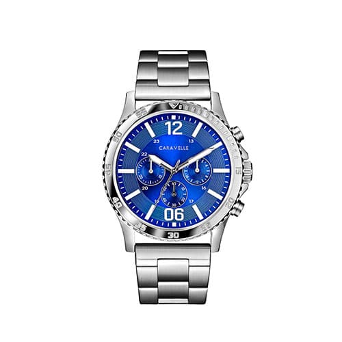 Mens Caravelle Stainless Steel Chronograph Watch - 43A145 - image 