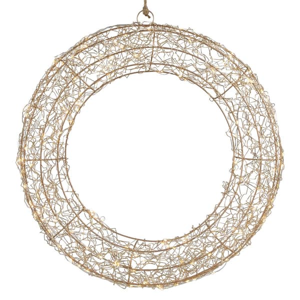 Northlight Seasonal 18in. LED Gold Wire Wreath - image 