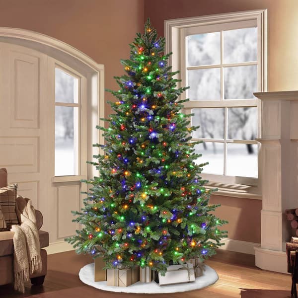 Puleo International 7.5ft. Pre-Lit Linden Fir Christmas Tree