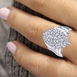 Nova Star® Sterling Silver 1ctw. Lab Grown Diamond Statement Ring