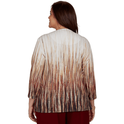 Plus Size Alfred Dunner Union Square 3/4 Sleeve Ombre Blouse