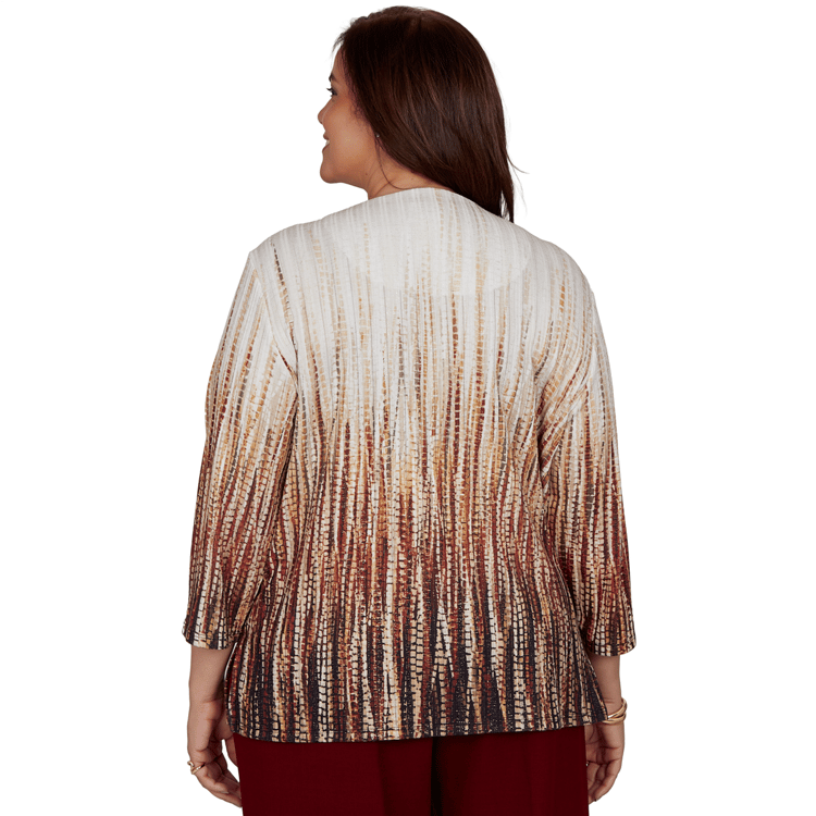 Plus Size Alfred Dunner Union Square 3/4 Sleeve Ombre Blouse