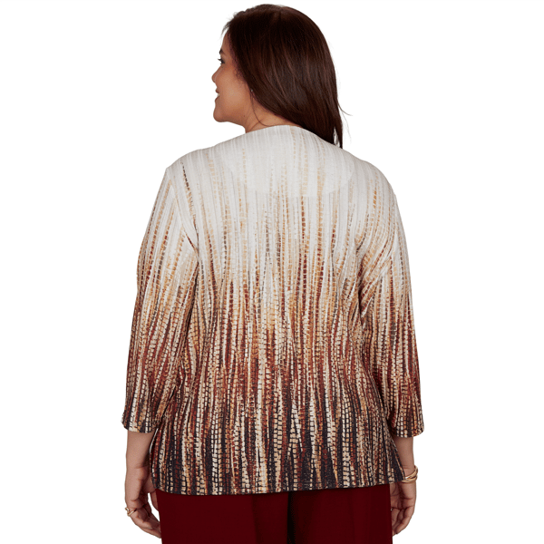 Plus Size Alfred Dunner Union Square 3/4 Sleeve Ombre Blouse