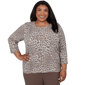 Plus Size Alfred Dunner Luxe Be A Lady Ribbed Leopard Blouse - image 1