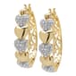 Accents by Gianni Argento Diamond Accent Heart Link Hoop Earrings - image 1