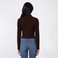Juniors Cotton Candy Ribbed Double Zip Up Mock Neck Jacket - image 3