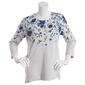 Petite Preswick & Moore 3/4 Sleeve Floral Placed Tee - image 1